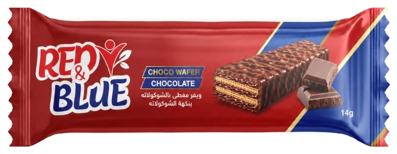 RED AND BLUE Choco Wafer Chocolate, 14g pack